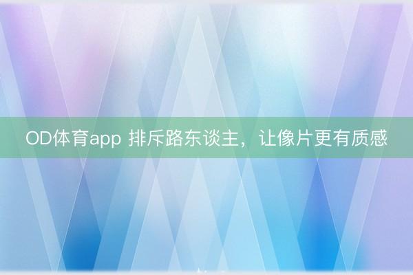 OD体育app 排斥路东谈主，让像片更有质感